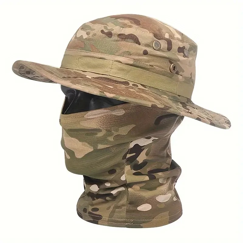 Mens Outdoor Hunting Hats - Camouflage Boonie Cap Balaclava Hat Suit