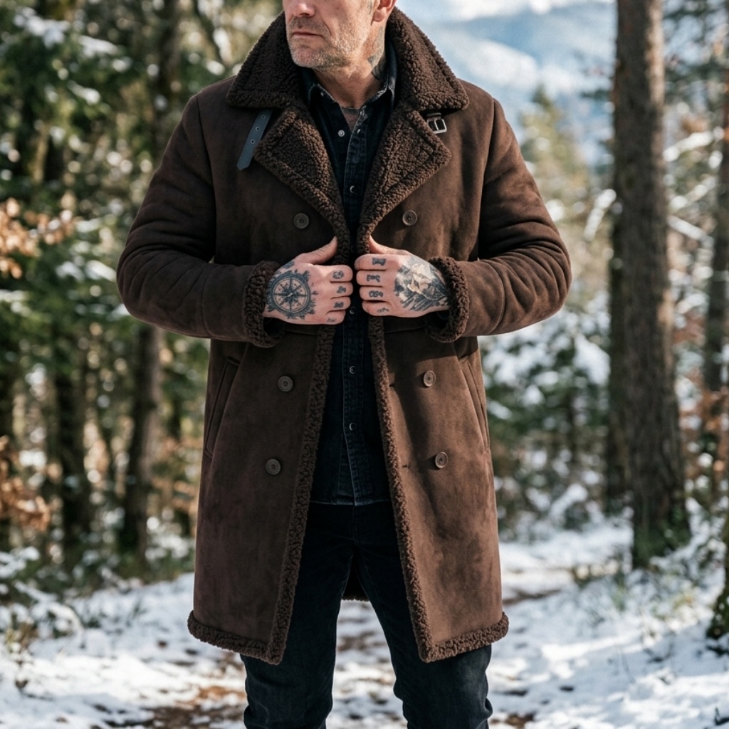 Men's Faux Suede Fur Lined Win - Outdoor Hunting Fleece 评论和价格