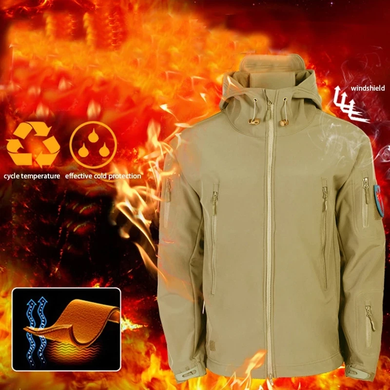 Men's Winter Jacket Soft Shell - Outdoor Hunting Fleece 评论和价格
